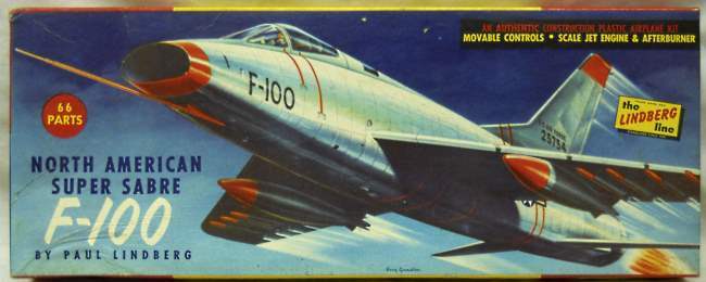 Lindberg 1/48 North American F-100 Super Sabre, 528-98 plastic model kit